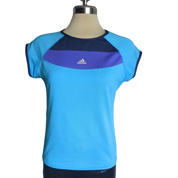 Adidas Climate. Blue and Purple Sport Top Size L - Picture 13 of 16